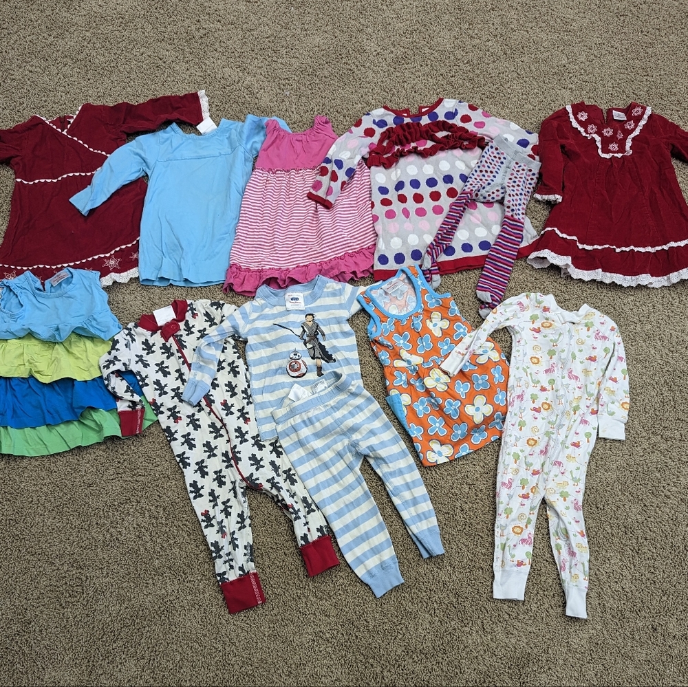 Hanna Andersson girls lot sz 18-24m 2t 80 Christmas dresses, star wars, disney